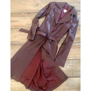Vintage purple leather trench coat